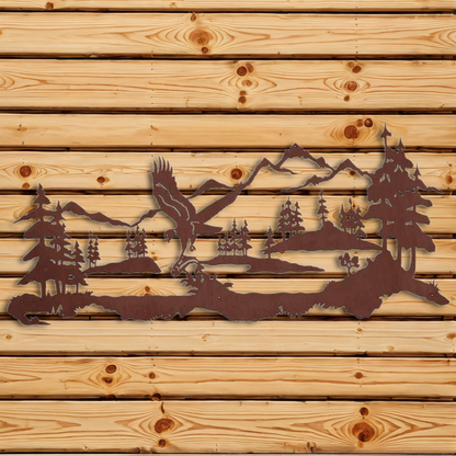 WA-6006 Fishing Eagle Wall Art - 57"