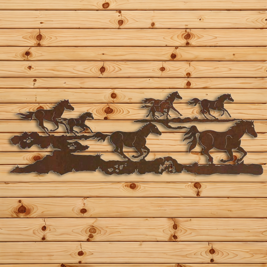WA-8420 Wild Horses Wall Art - 84"