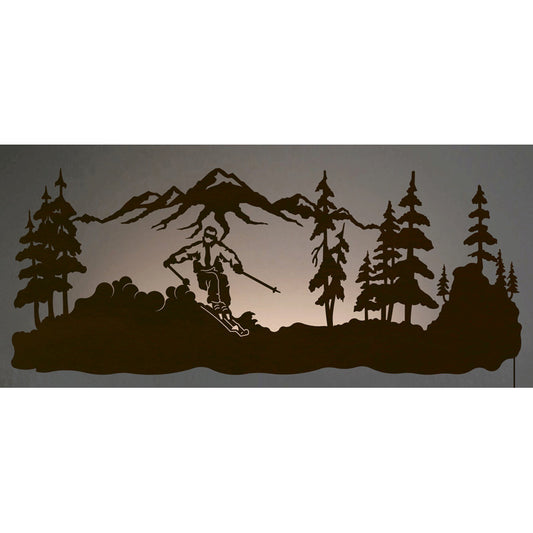 Skier 42" Back Lite Wall Art