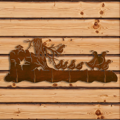 CH-5766 Quail Family Scenic Six Hook