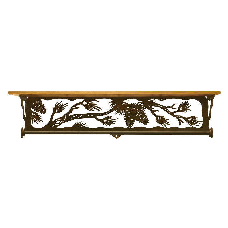 Pine Cone 34" Towel Bar Shelf