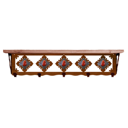 Red Jasper Stone 34" Coat Hook Shelf