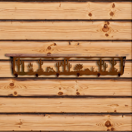 SW-5708 Desert Scene 42" Coat Hook Shelf