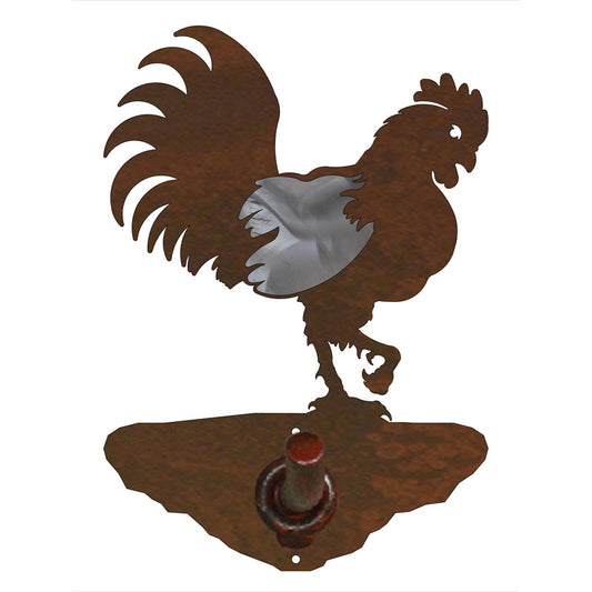Rooster Robe Hook Burnished