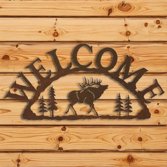 WE-9614 Elk Horizontal Welcome Sign