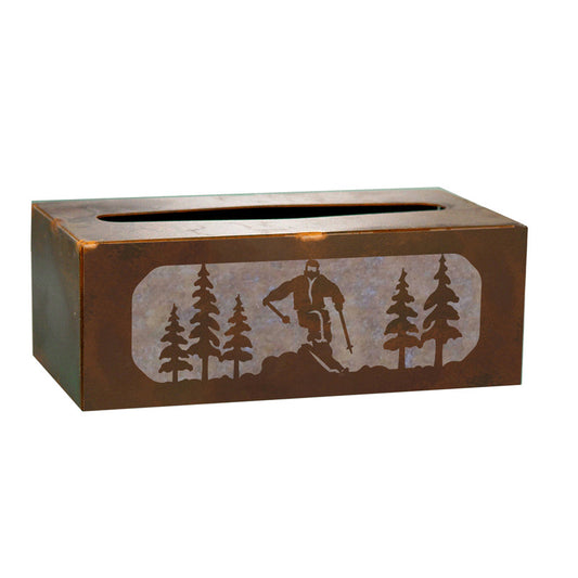 TC-9237 Skier Rectangle Tissue Box Cover
