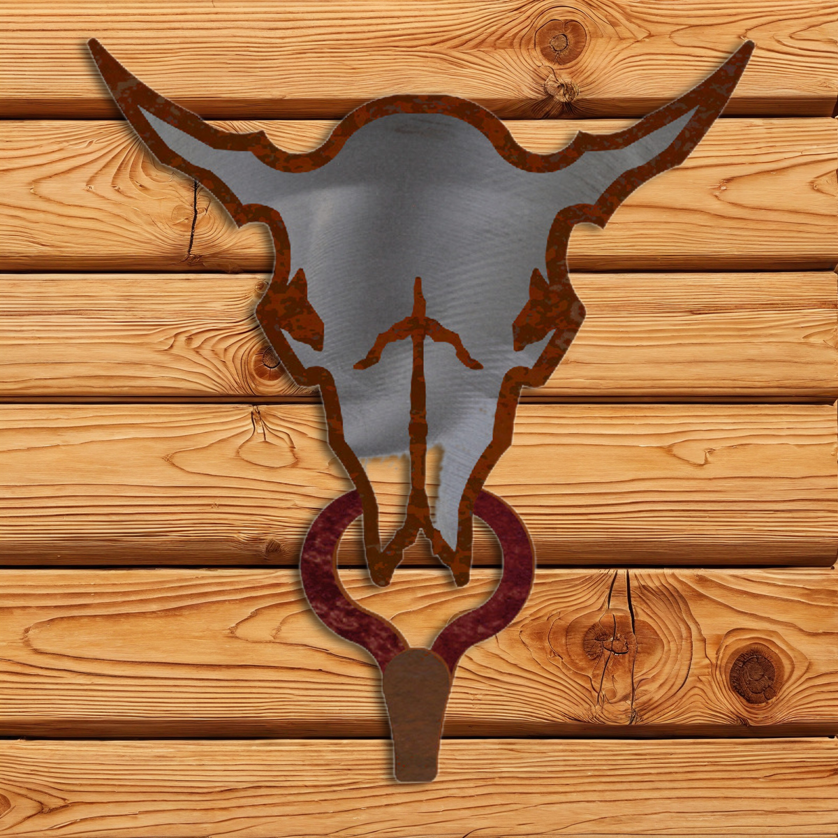 CHL-108 Buffalo Skull Large Single Coat Hook Burnished