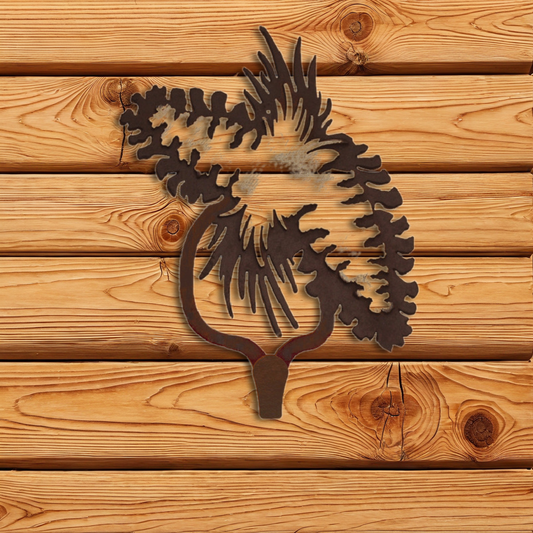 CHL-192 Pine Cone Large Single Coat Hook Burnished
