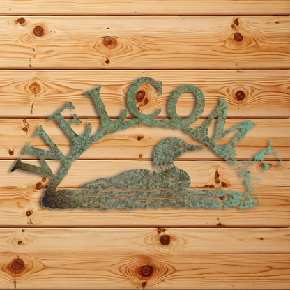 WE-9623 Loon Horizontal Welcome Sign