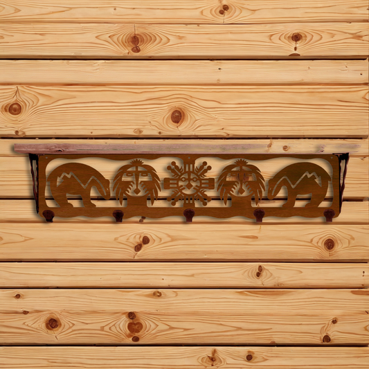 SW-4713 Fetish Bear34" Coat Hook Shelf