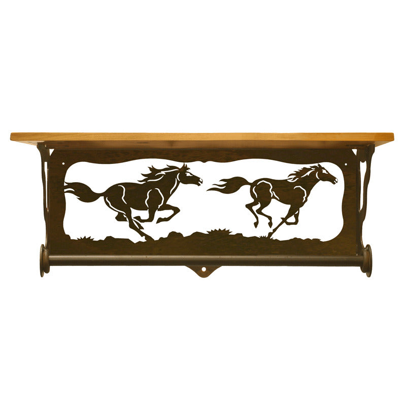 Wild Horses 20" Hand Towel Bar Shelf