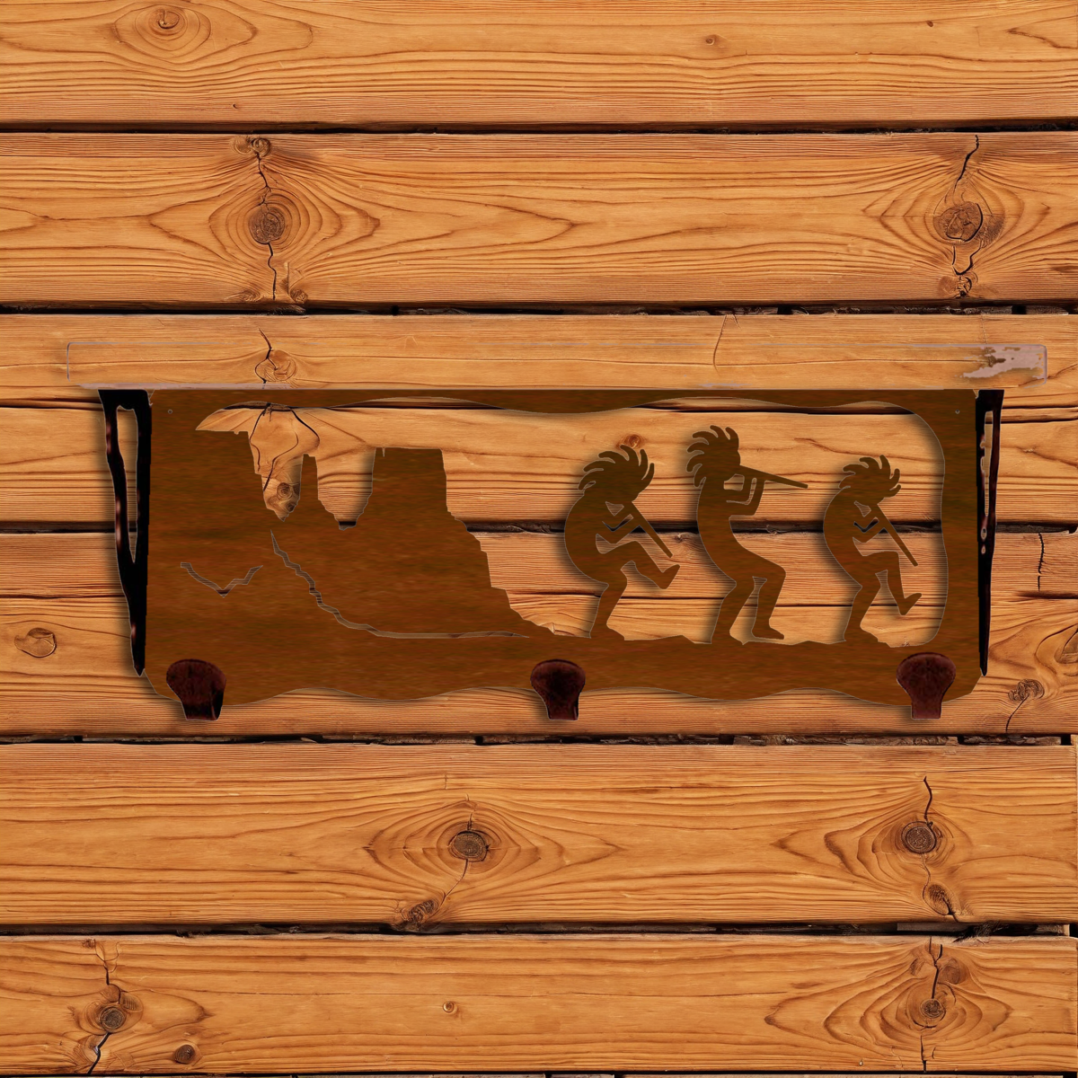 SW-3720 Kokopelli 20" Coat Hook Shelf