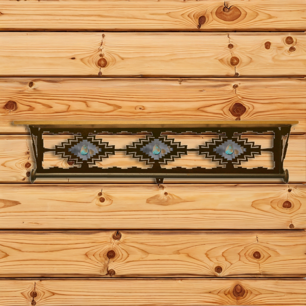 BA-3412 Desert Diamond/Turquoise 34" Towel Bar Shelf