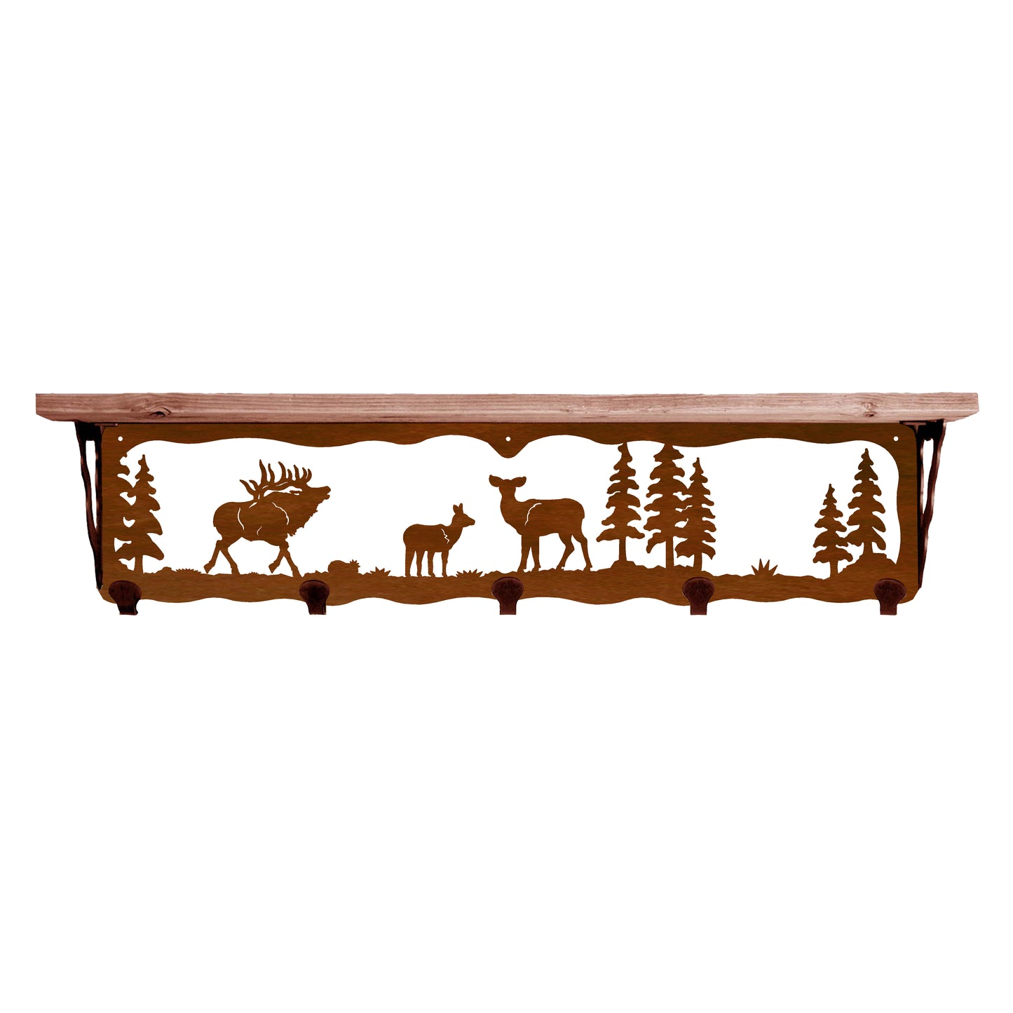 Elk Family 34" Coat Hook Shelf