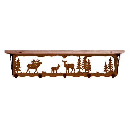Elk Family 34" Coat Hook Shelf