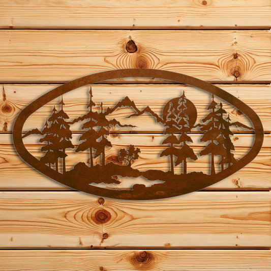 WA-73060 Midnight Moon Oval Wall Art Hor