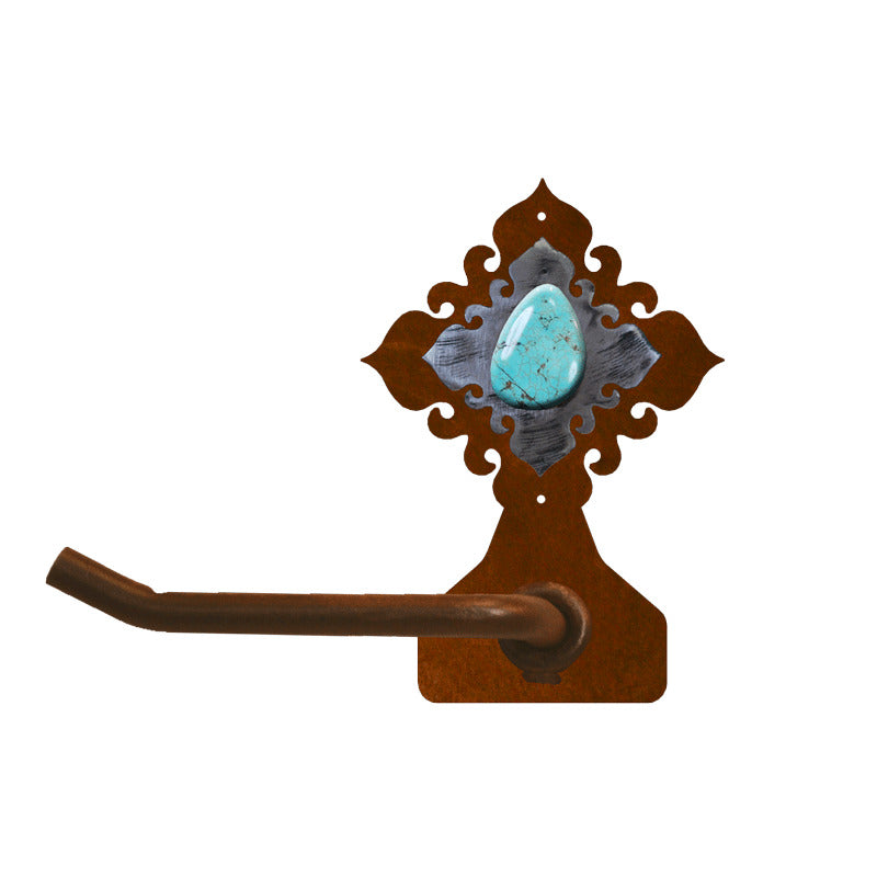 BA-7130 Turquoise Stone Burnished Tissue Holder