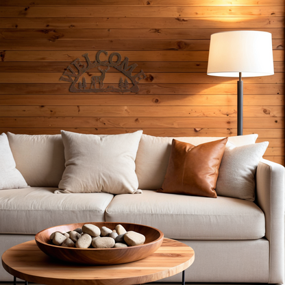 White Tail Deer Horizontal Welcome Sign