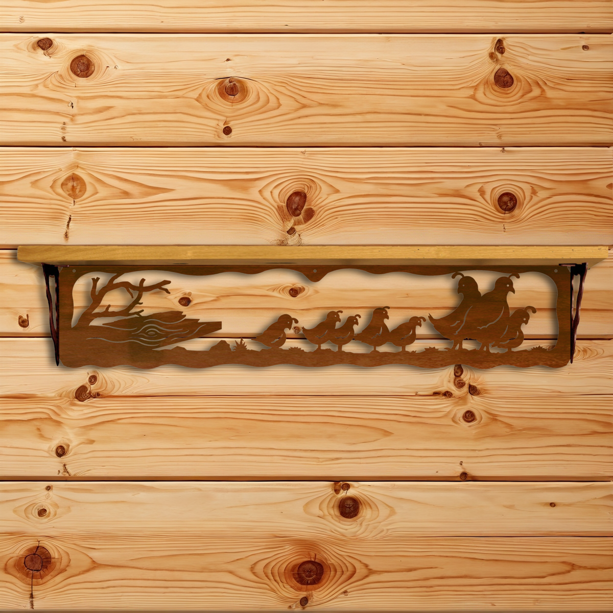 SW-7036 Quail Family 34" Shelf