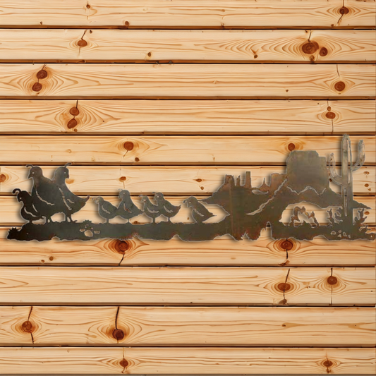 WA-6017 Quail Family Wall Art - 57"