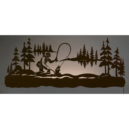WA-9025 Fly Fishing Back Lite Wall Art