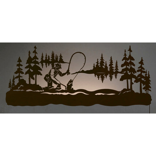 WA-9025 Fly Fishing Back Lite Wall Art
