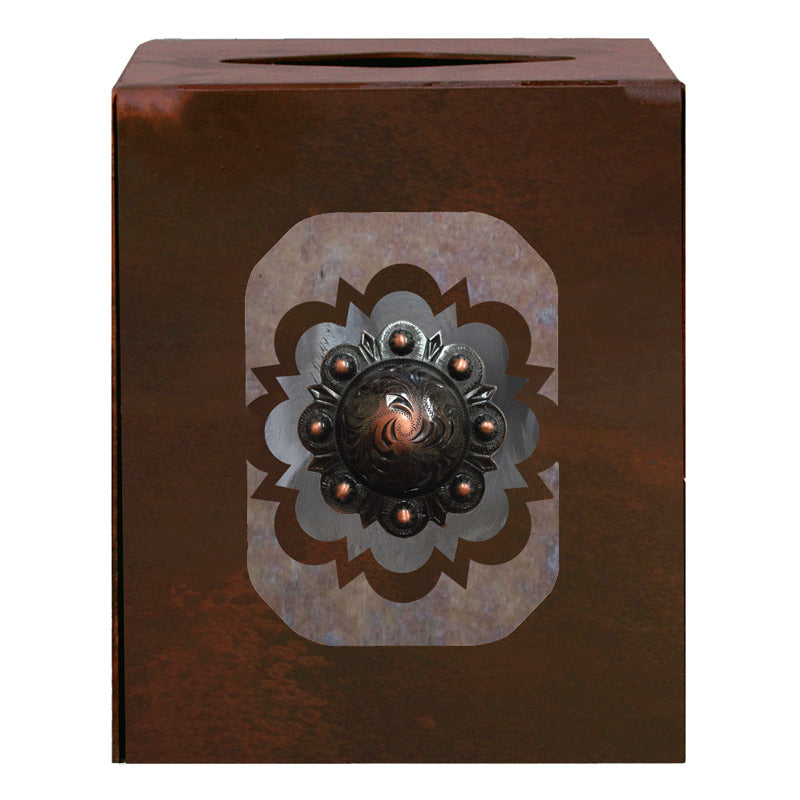 TC-9324 Round Copper Square Tissue Box Cover
