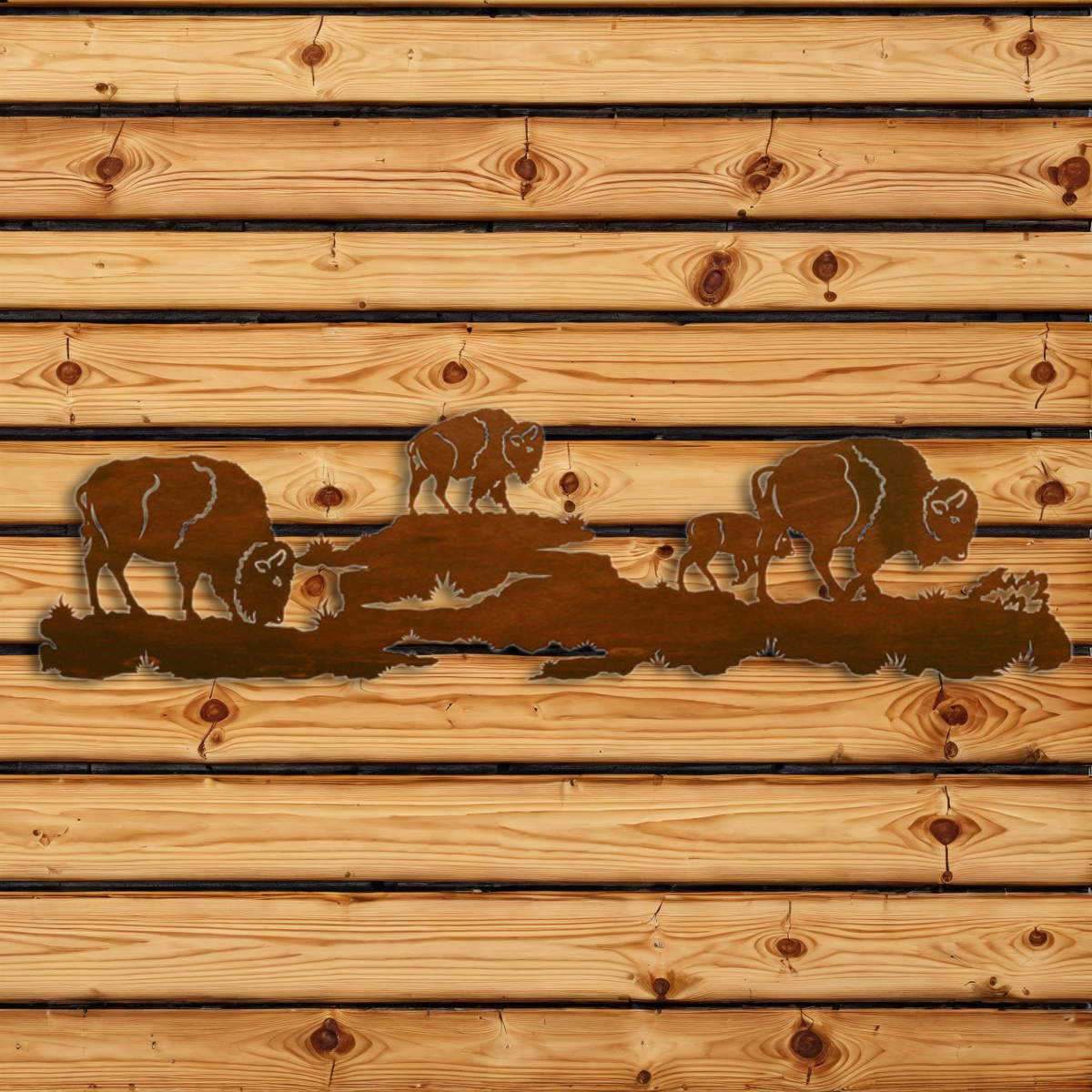 WA-6050 Buffalo Herd Wall Art - 57"