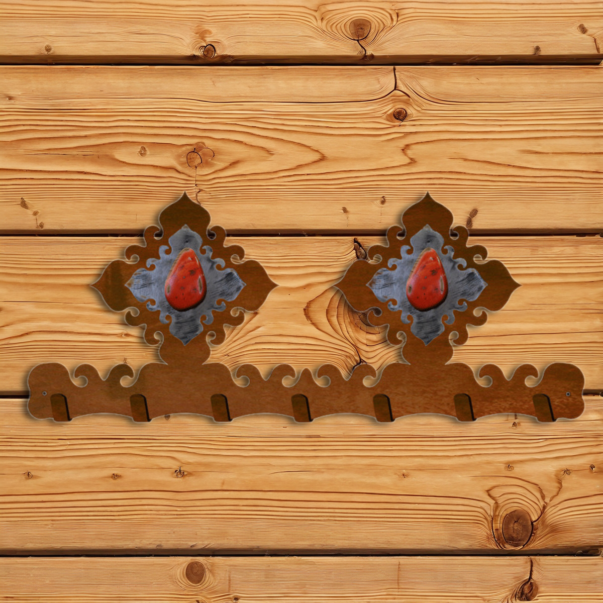 KC-2137 Red Jasper Stone Key Chain Holder