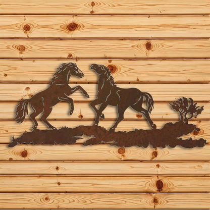WA-6018 Wild Horses Wall Art - 57"