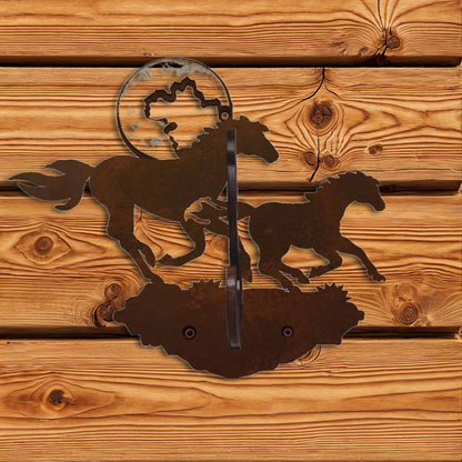CH-5241 Horse Double Coat Hook Burnished