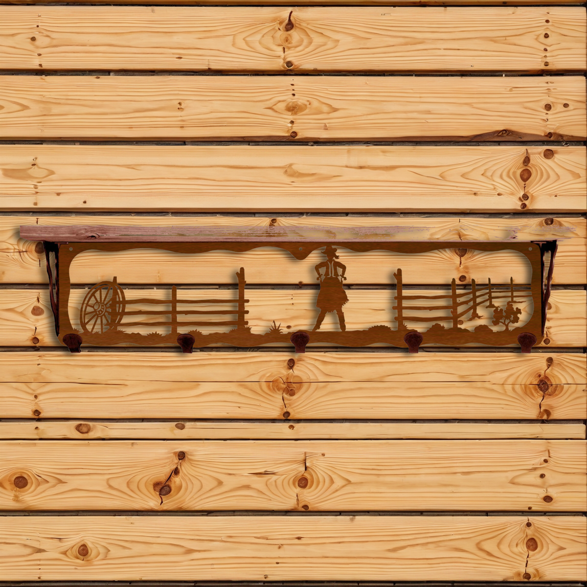 SW-4757 Cowgirl 34" Coat Hook Shelf