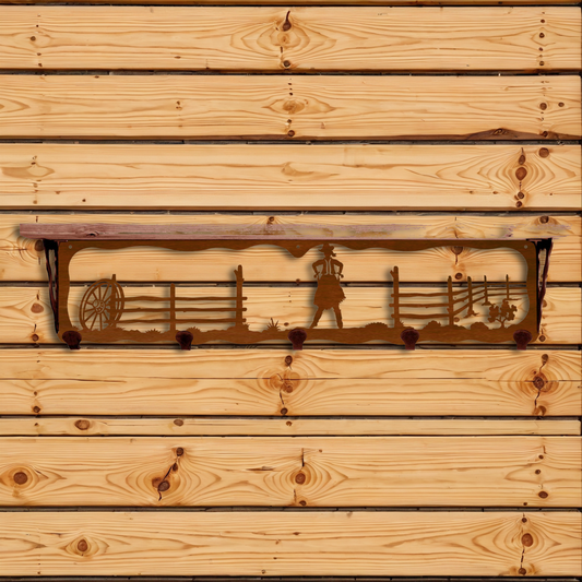 SW-4757 Cowgirl 34" Coat Hook Shelf