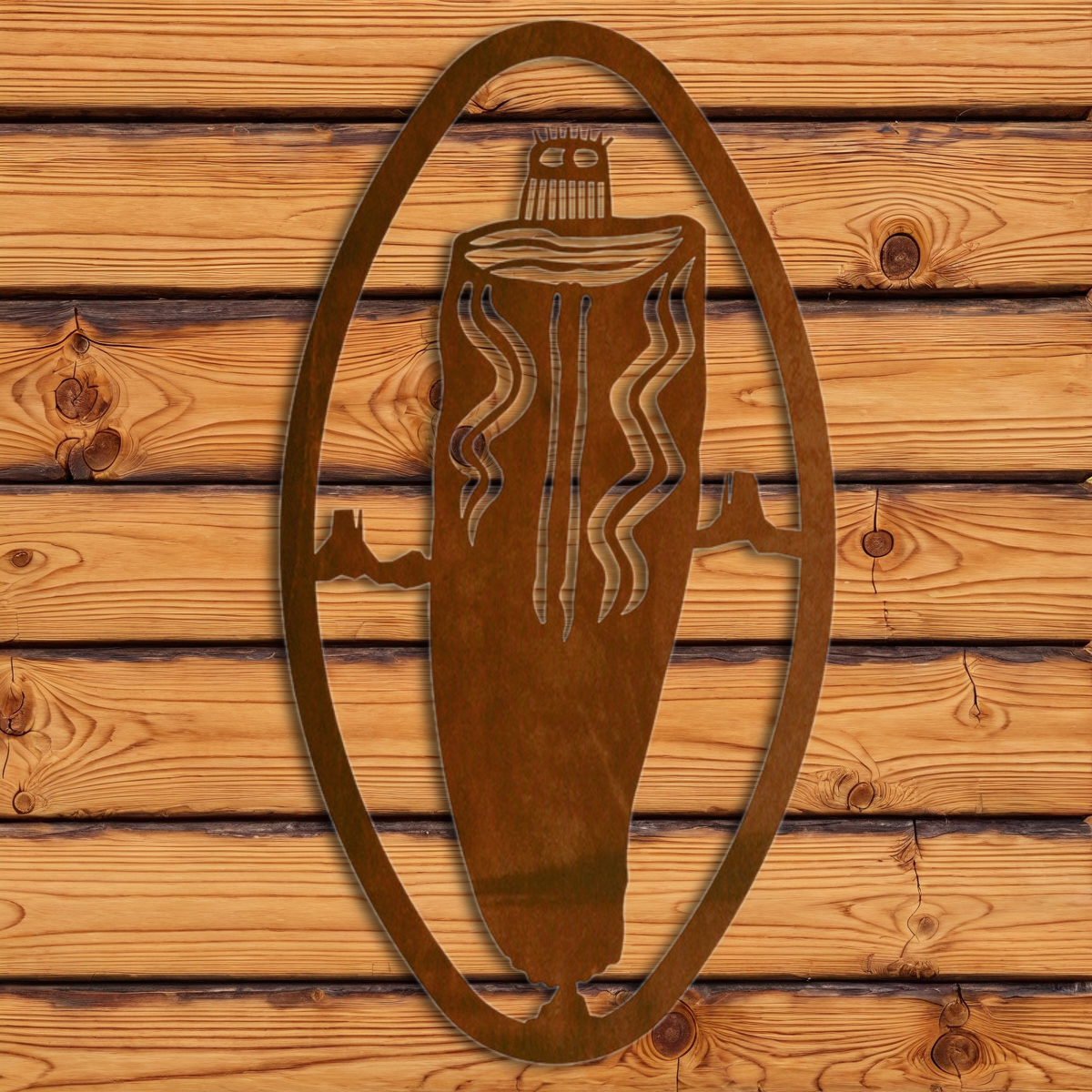 WA-72030 Barrier Ghost Oval Vertical Wall Art