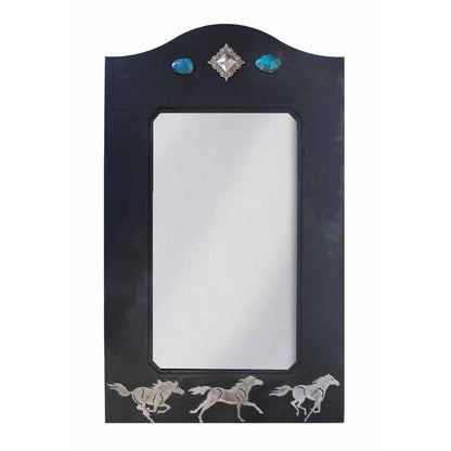 36" Wild Horses Burnished Mirror