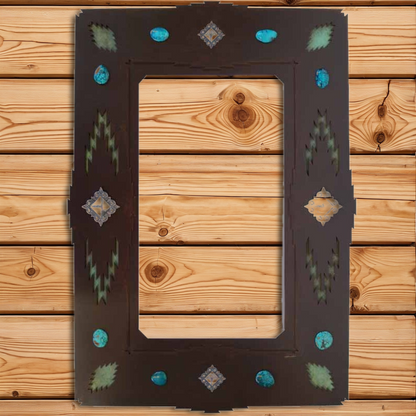 MH-2017 30" Desert Diamond Mirror with Stone & Concho