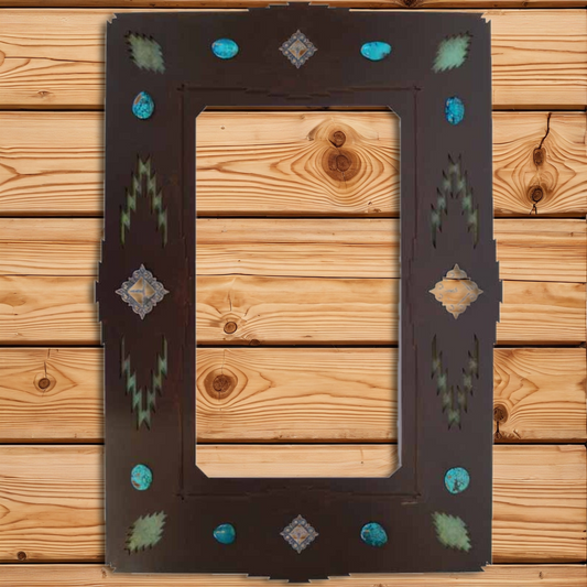 MH-2017 30" Desert Diamond Mirror with Stone & Concho