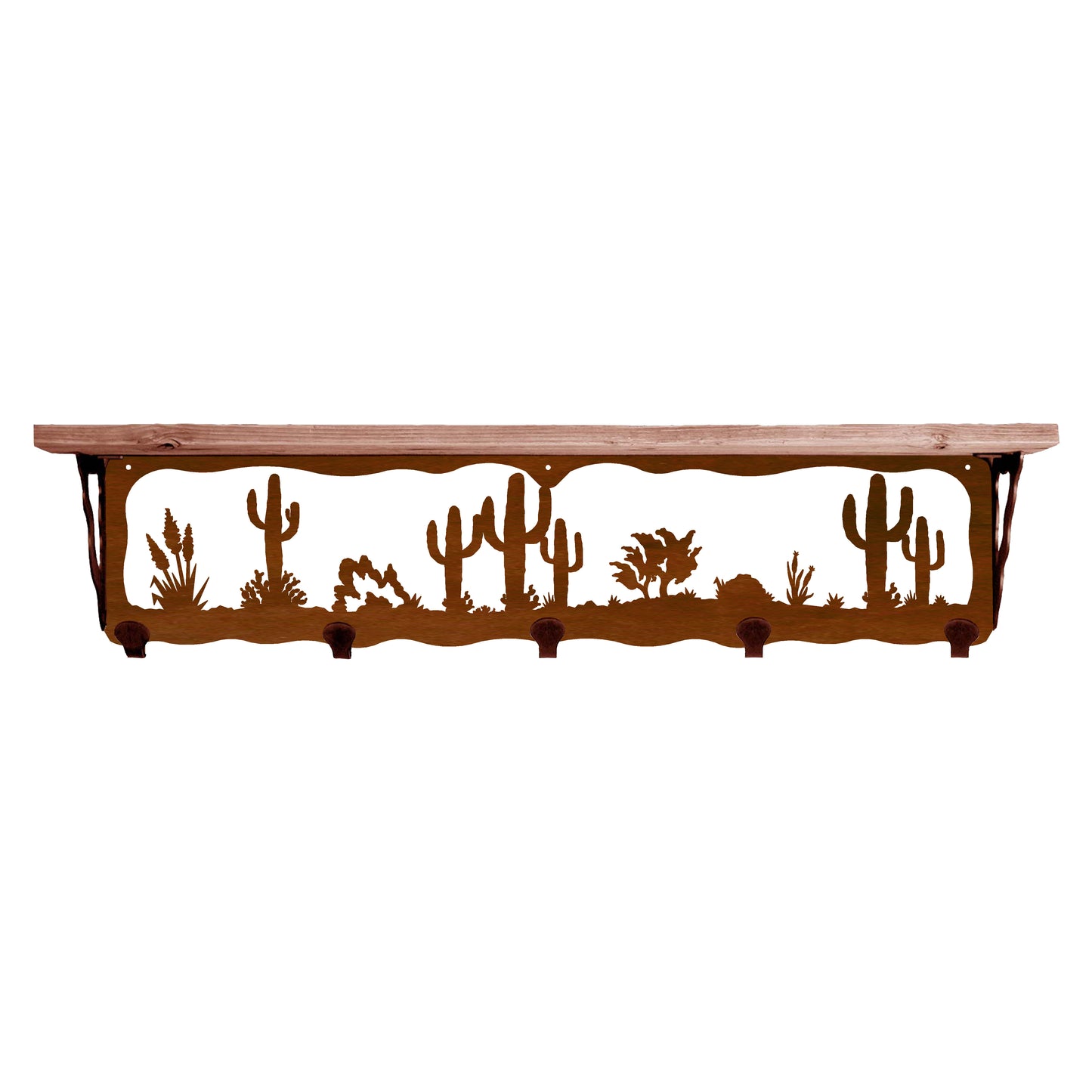 Desert Scene 34" Coat Hook Shelf