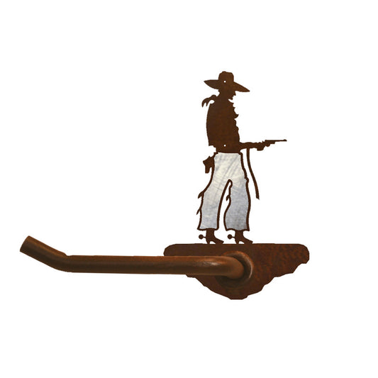 BA-8165 Pistol Cowboy Tissue Holder Burnished