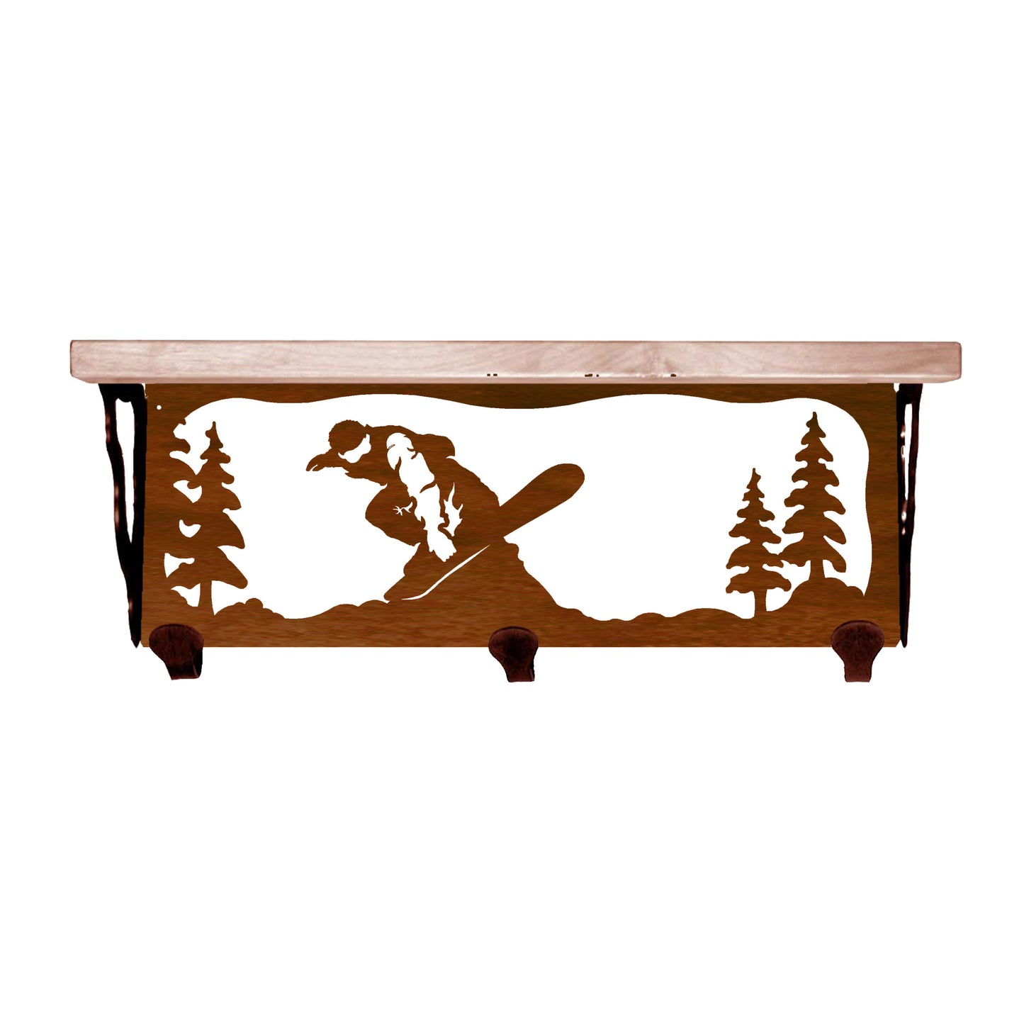 Snowboarder 20" Coat Hook Shelf