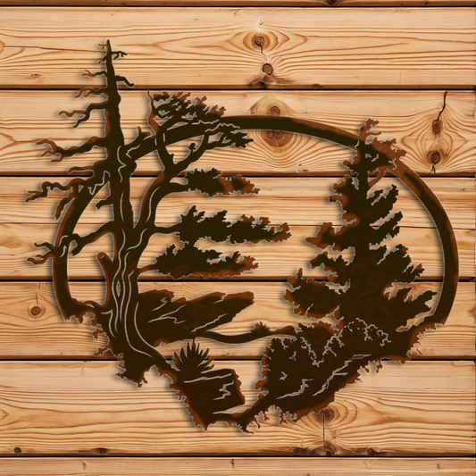 WA-72016 Desert Pine Oval Wall Art - 26"