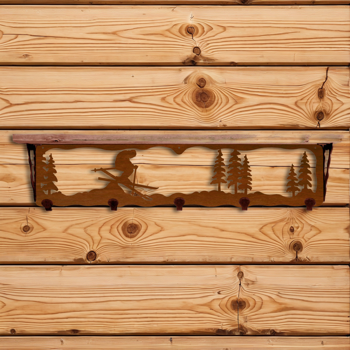 SW-4729 Skier 34" Coat Hook Shelf