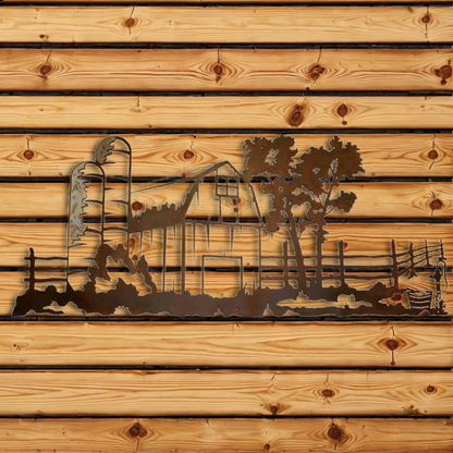 WAB-6030 Barn Yard 57" Burnished Wall Art
