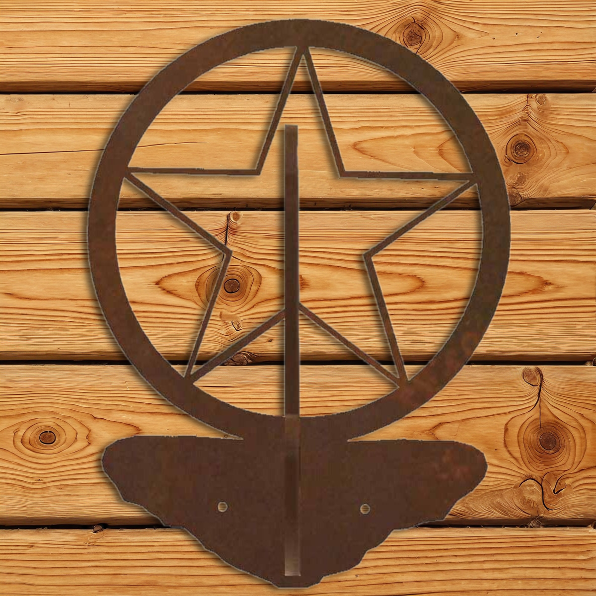CH-5296 Texas Star Double Coat Hook Burnished