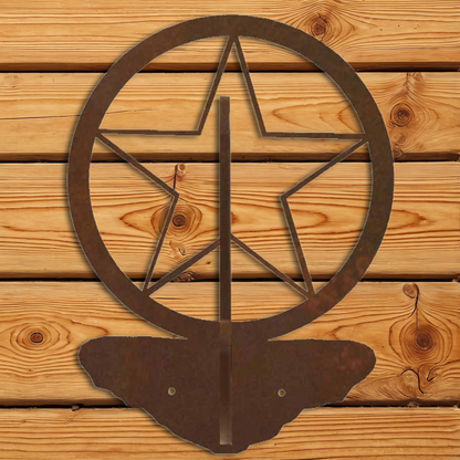 CH-5296 Texas Star Double Coat Hook Burnished