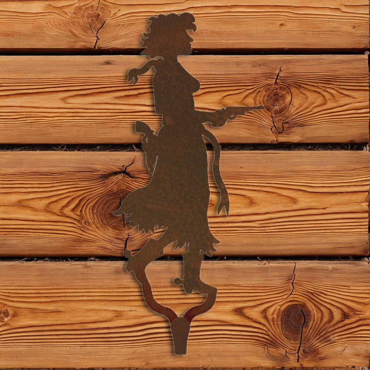 CHL-205 Pistol Cowgirl Large Single Coat Hook Burnished