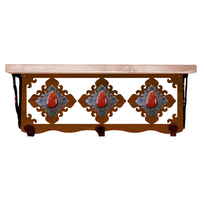 Red Jasper Stone 20" Coat Hook Shelf