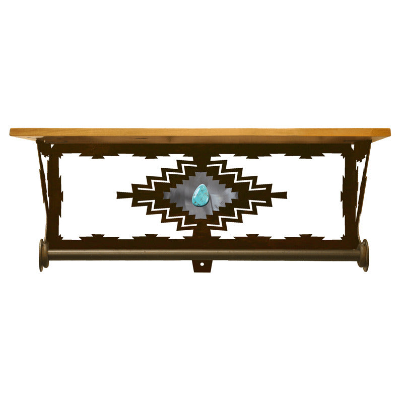 Desert Diamond/Turquoise 20" Hand Towel Bar Shelf