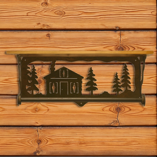 BA-2006 Cabin in The Pines 20" Hand Towel Bar Shelf