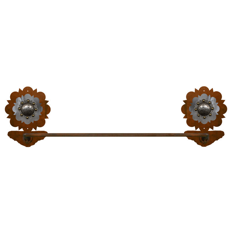 BA-7017 Round Silver Pico Concho Towel Bar